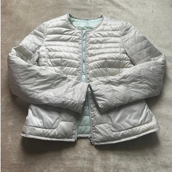 Hugo Boss woman Packable Lightweight Puffer down Jacket sage green gray white xs - Picture 13 of 16